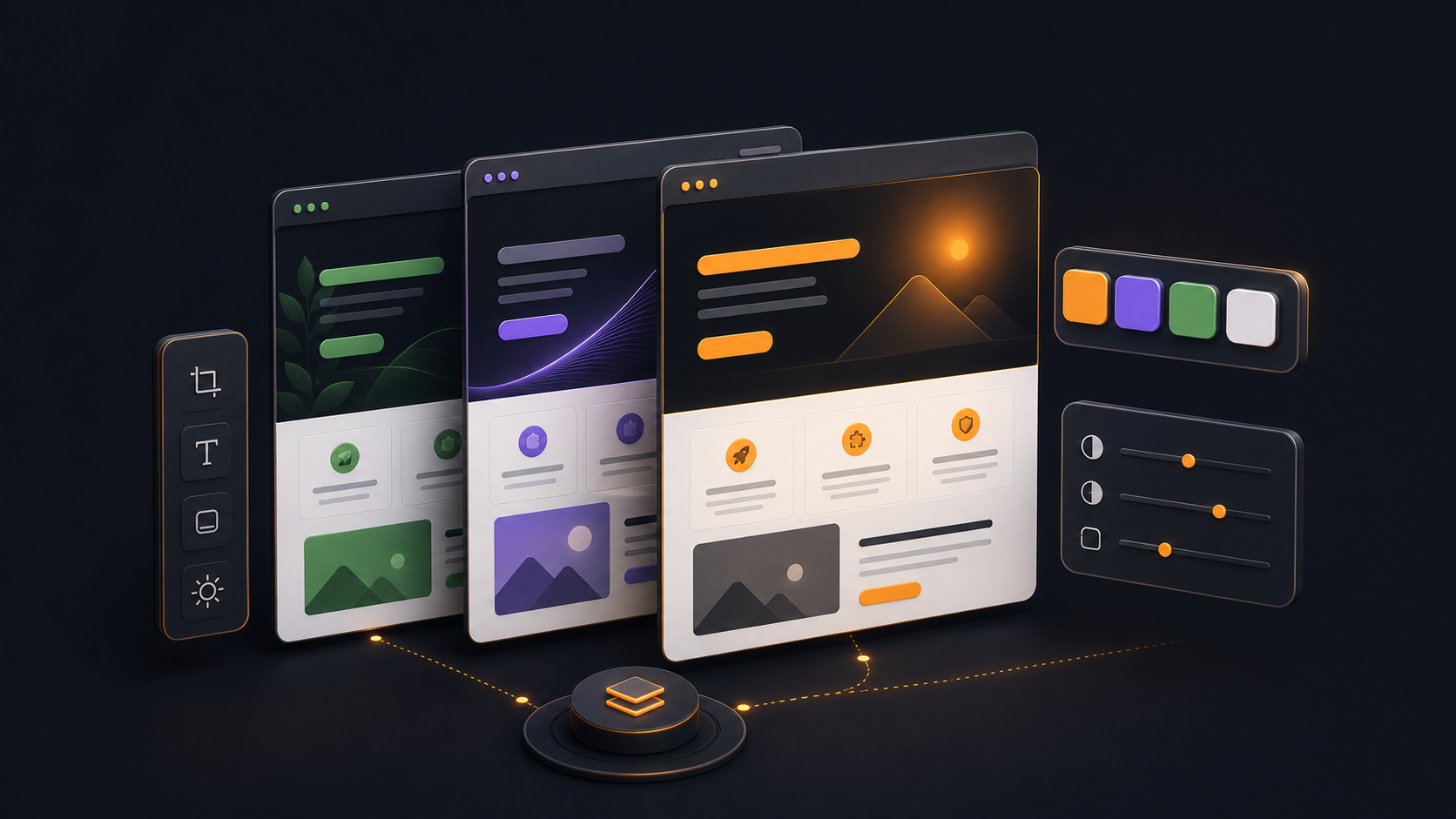 Responsive Website-Designs und Farbpaletten
