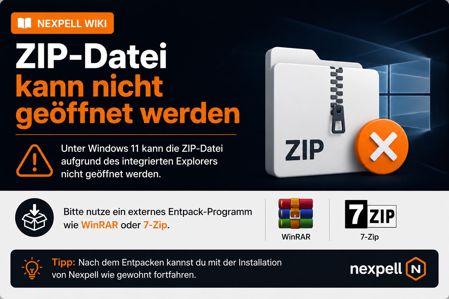 ZIP-Datei kann nicht geöffnet werden